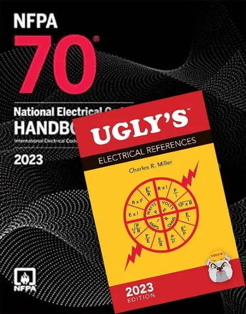 NFPA 70 National Electrical Code Handbook 2023 Edition with Tabs Hardcover + Ugly’s Electrical References 2023 Edition Spiralbound
